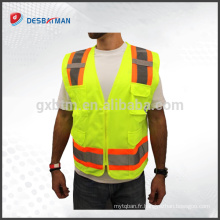 Chine or fournisseurs sécurité industrielle équipement de travail réfléchissant gilet de sauvetage gilet jaune orange